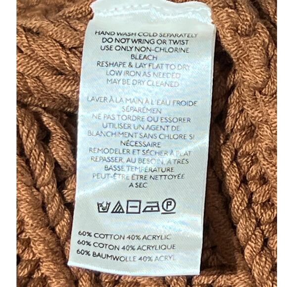 FREE PEOPLE MY ONLY SUNSHINE COWL-NECK SWEATER CARAMALIZED BROWN SMALL NEW - Picture 10 of 13